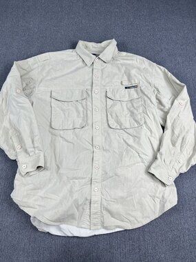 Ex Officio Mens Beige Button-Up Long Sleeve Shirt XXL